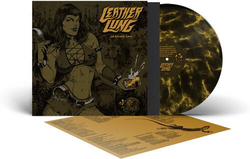 LEATHER LUNG - GRAVESIDE GRIN - BLACK & YELLOW MARBLE - RECORD