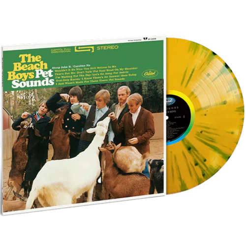 BEACH BOYS - PET SOUNDS Limited Edition, Yellow & Green Splatter Colored Vinyl- RECORD