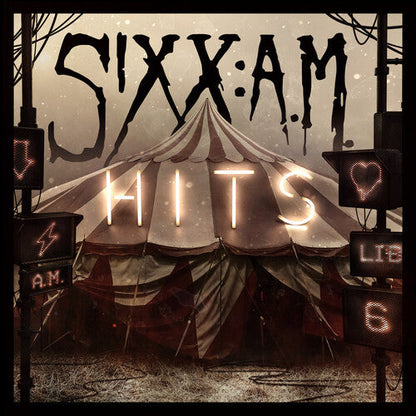 SIXX:A.M. - HITS - TRANSLUCENT RED WITH BLACK SMOKE - RECORD