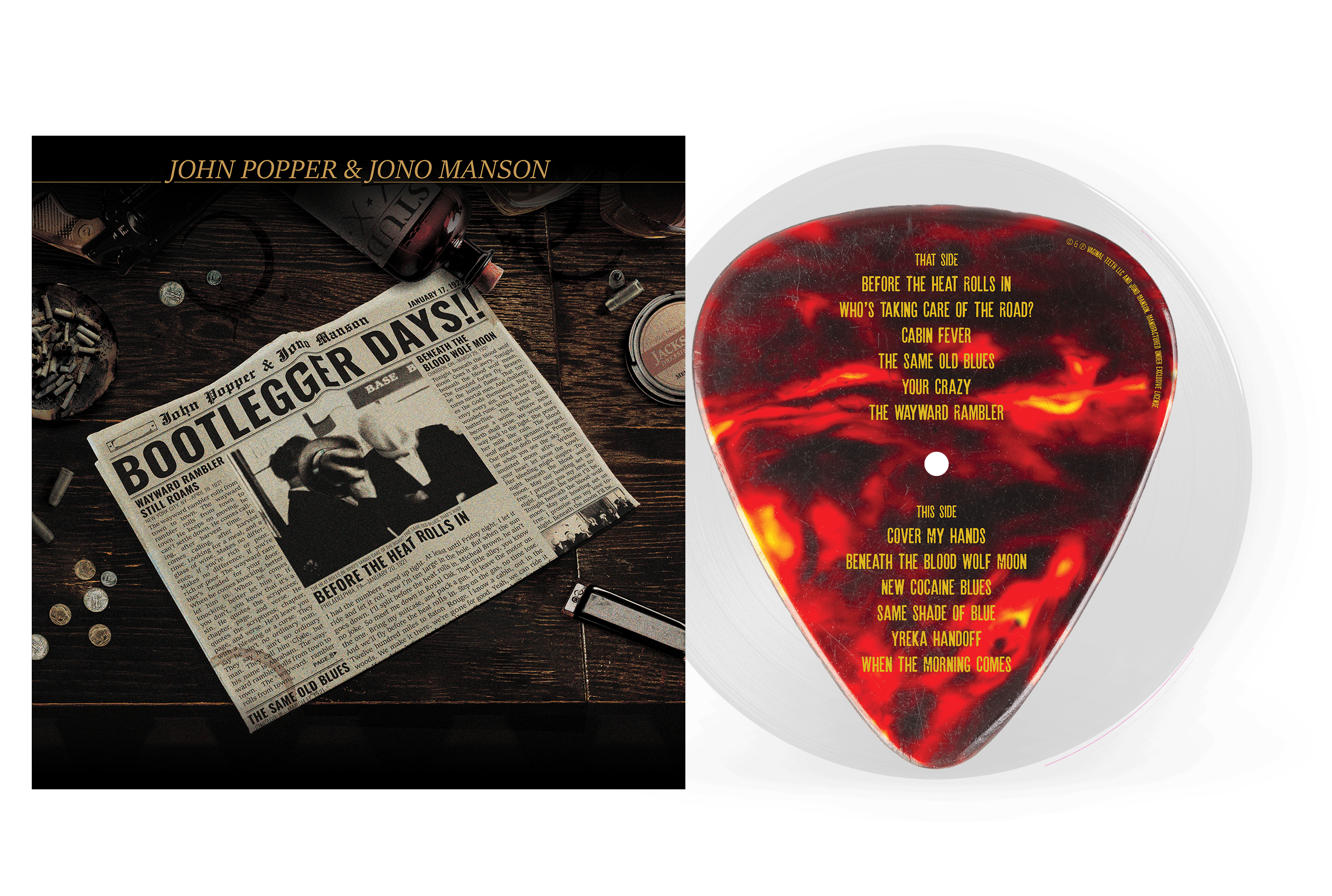John Popper & Jono Manson - Bootlegger Days!! Picture Disc w/ Autograph - RECORD
