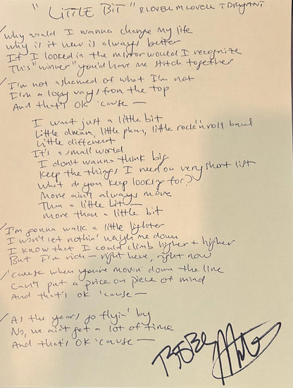 Larkin Poe - Bloom Colored Autographed Lyric Sheet - RECORD