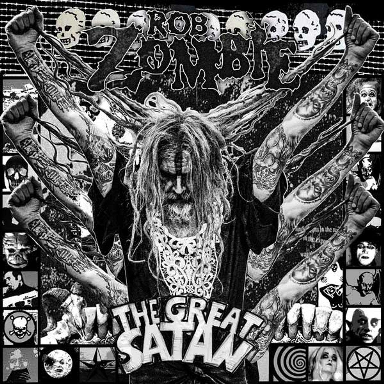 ROB ZOMBIE - THE GREAT SATAN - BLACK/WHITE SWIRL - RECORD