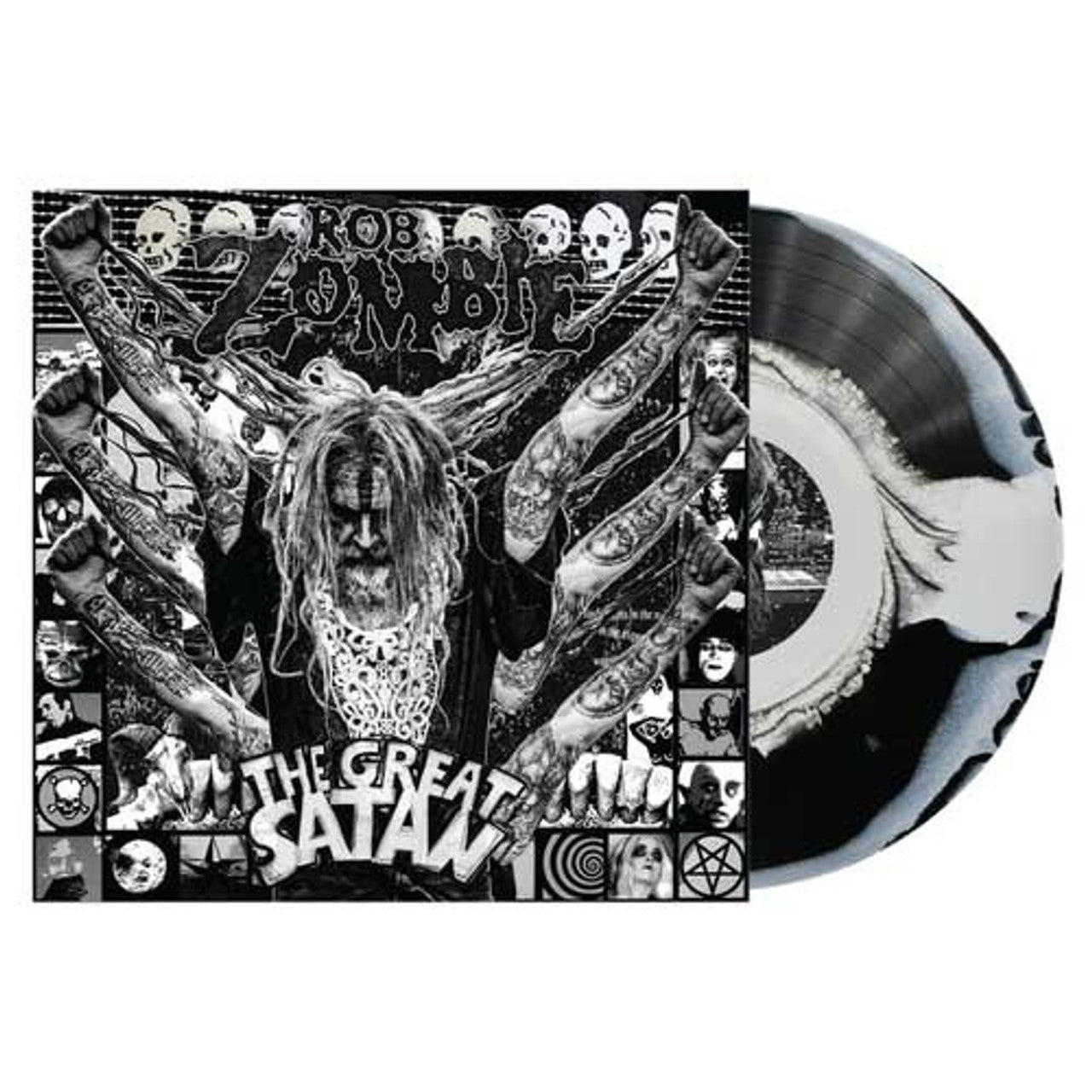 ROB ZOMBIE - THE GREAT SATAN - BLACK/WHITE SWIRL - RECORD