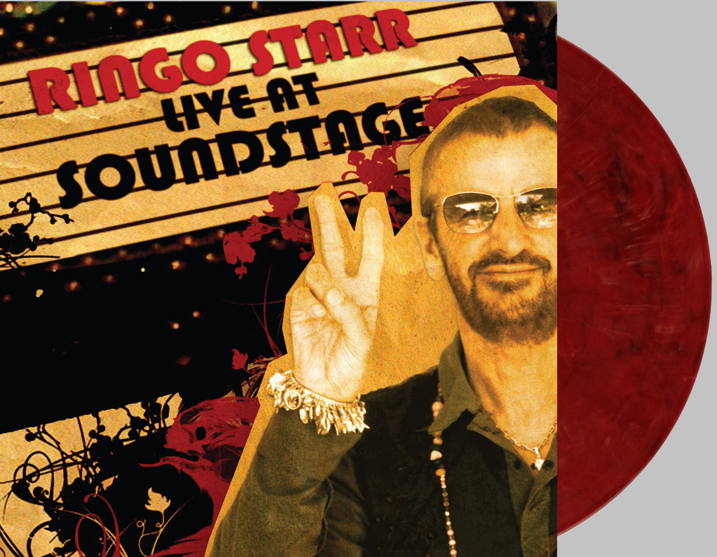 RINGO STARR - LIVE AT SOUNDSTAGE BURGUNDY SWIRL - RECORD