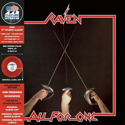 RAVEN - ALL FOR ONE - RED & BLACK SMOKE - RECORD