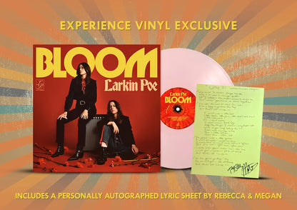 Larkin Poe - Bloom Colored Autographed Lyric Sheet - RECORD