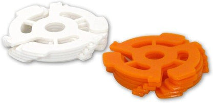 Vinyl Styl® 7 inch 45 RPM Vinyl Record Adapter - Snap In - 10 Pk (Orange/White)