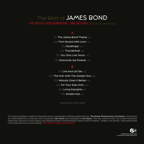 ROYAL PHILHARMONIC ORCHESTRA - BEST OF JAMES BOND - RED IN NATURAL CLEAR VINYL - RECORD