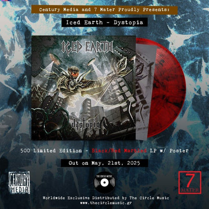 ICED EARTH - DYSTOPIA Black & Red Marbled - RECORD