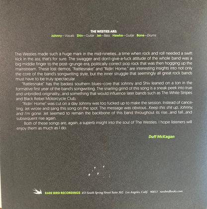 The Velvet Rose by Susan Holmes McKagan[Signed By Susan] + Vinyl 7" of The Westies (music by Duff McKagan) [signed by Duff] marks/minor crease on book cover
