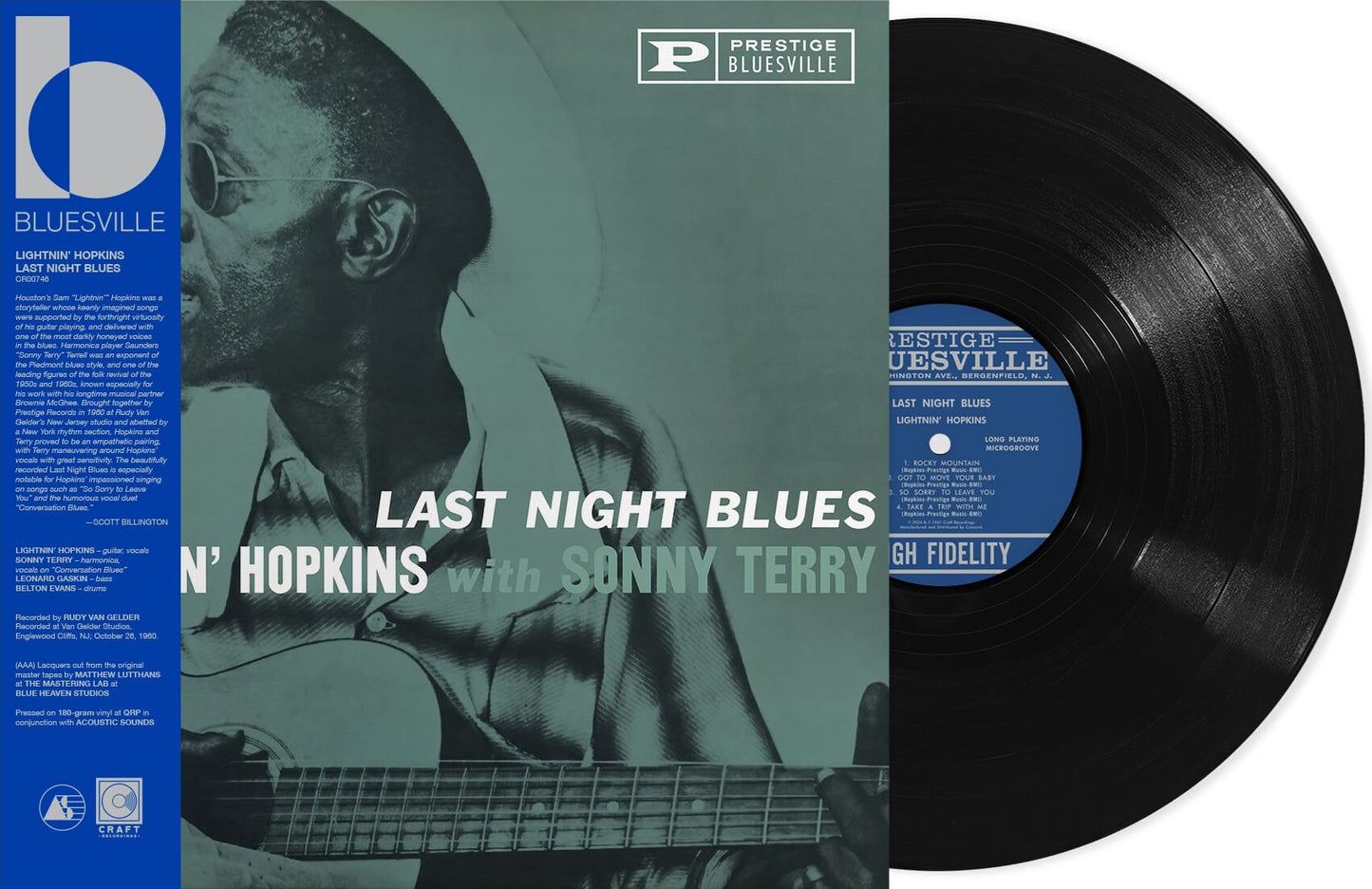 HOPKINS,LIGHTININ / TERRY,SONNY - LAST NIGHT BLUES (BLUESVILLE ACOUSTIC SOUNDS SERIE - RECORD