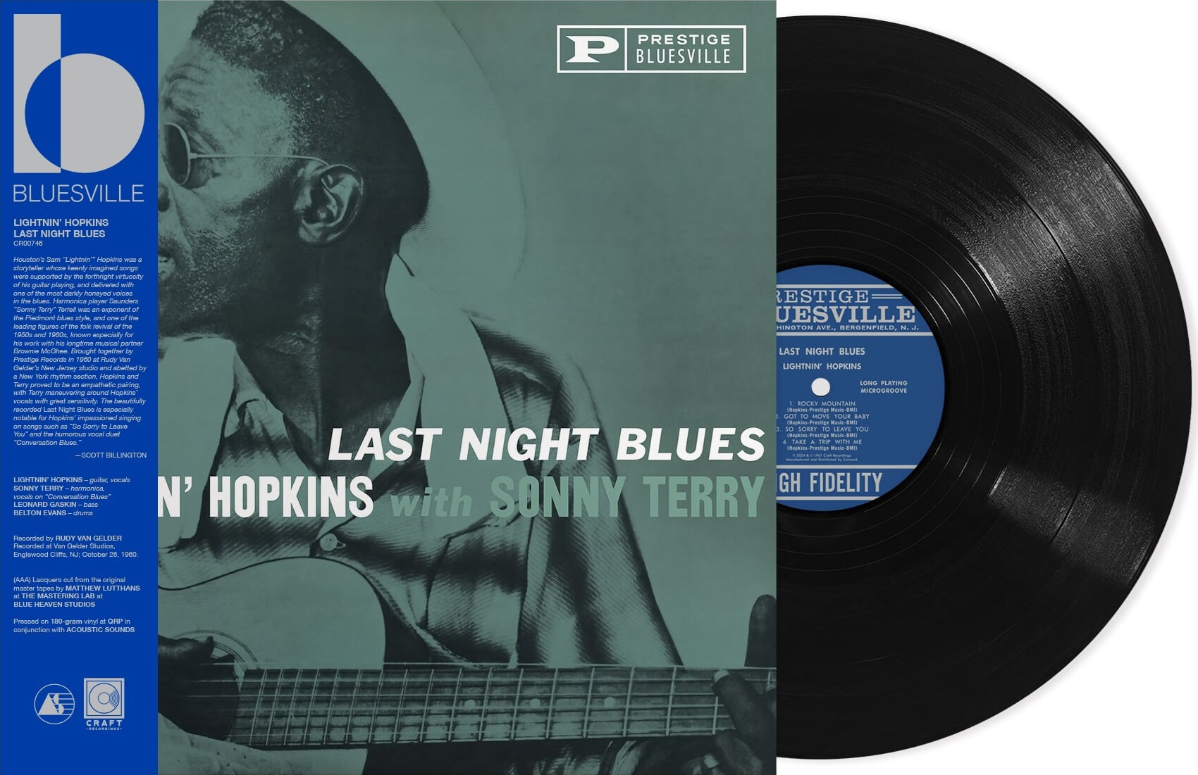 HOPKINS,LIGHTININ / TERRY,SONNY - LAST NIGHT BLUES (BLUESVILLE ACOUSTIC SOUNDS SERIE - RECORD