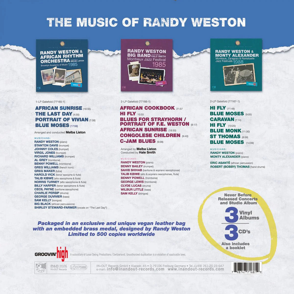 WESTON,RANDY - MUSIC OF RANDY WESTON - RECORD