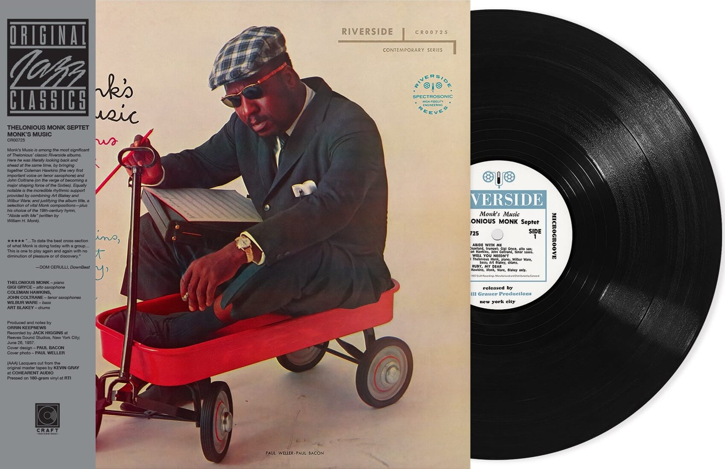MONK,THELONIOUS SEPTET - MONK'S MUSIC (ORIGINAL JAZZ CLASSICS SERIES) - RECORD
